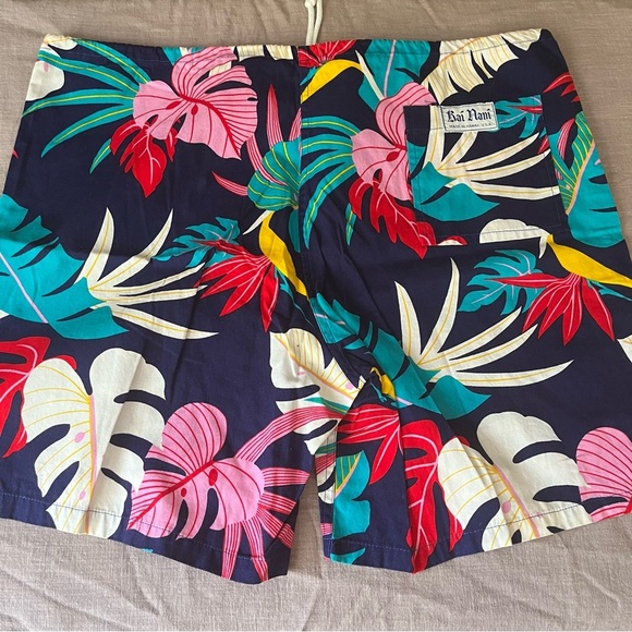 Custom Bai Nam Hawaiian drawstring Tropical Print Men's Swim Trunks - Picture 5 of 6